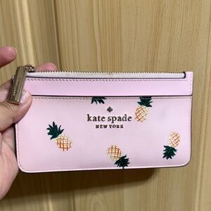 Kate Spade Light Pink Pineapple Card Holder/ Wallet